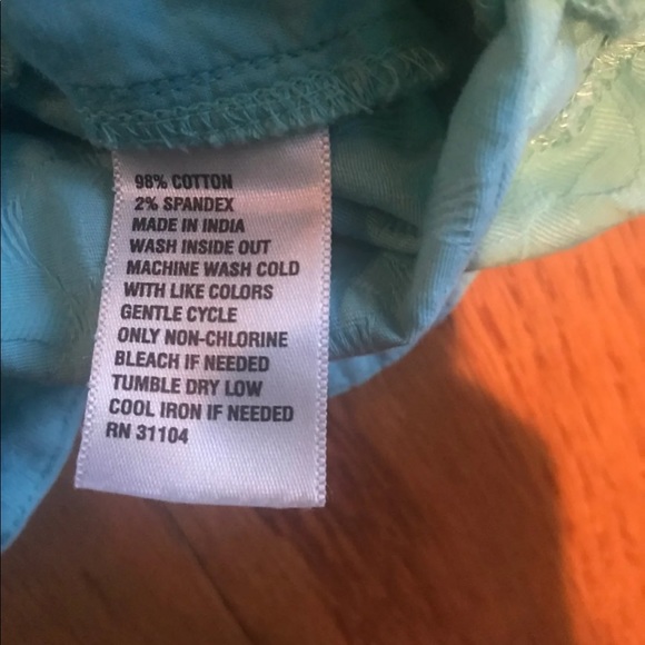 Crown & ivy scalloped floral teal summer shorts 6 - Picture 5 of 7